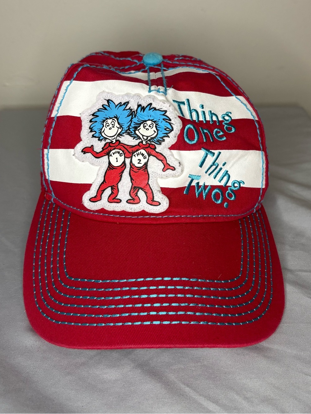 Universal Kids One Pieces Red White Blue "Thing One Thing Two" Cap